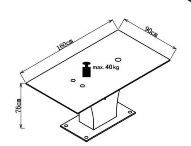 Halmar Masa din MDF si sticla, Vespas Negru / Alb, L160xl90xH76 cm