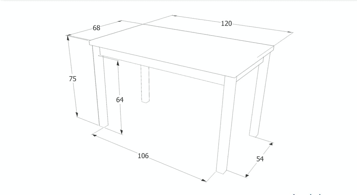 Signal Masa din pal si MDF, Adamaris Large Stejar Lancelot / Antracit, L120xl68xH75 cm