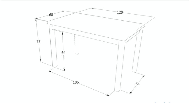 Signal Masa din pal si MDF, Adamaris Large Stejar Lancelot / Antracit, L120xl68xH75 cm