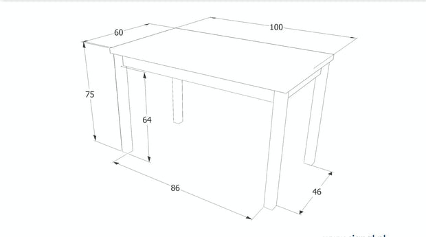 Masa din pal si MDF, Adamaris Medium Alb, L100xl60xH75 cm (2)