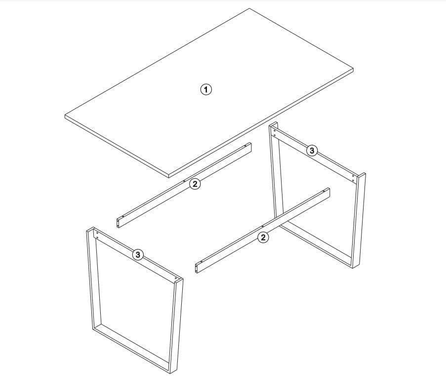 Masa din pal si metal Amble Grafit / Negru, L160xl90xH74 cm (8)