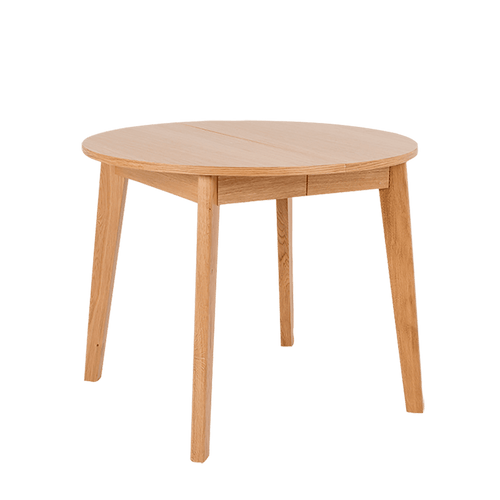 Masa extensibila din furnir si lemn, Woodyou Round Stejar, Ø95-175xH75 cm