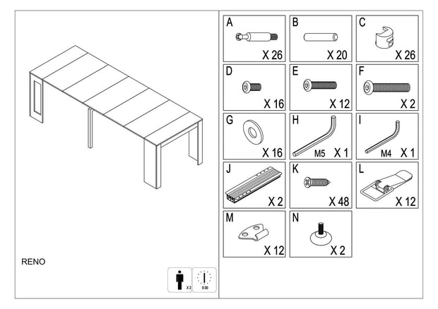 Signal Masa extensibila din MDF, pal si metal, Reiki Alb, L60-300xl90xH76 cm