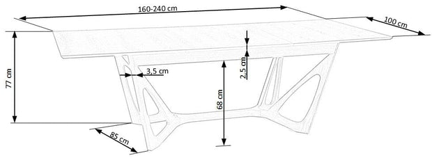 Halmar Masa extensibila din MDF si lemn, Wency Nuc American, L160-240xl100xH77 cm