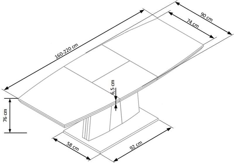 Masa extensibila din MDF si metal, Raffy Stejar Sonoma, L160-220xl90xH76 cm (8)