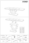 Signal Masa extensibila din MDF, sticla si metal, Sygurd Stejar / Negru, L160-220xl90xH76 cm