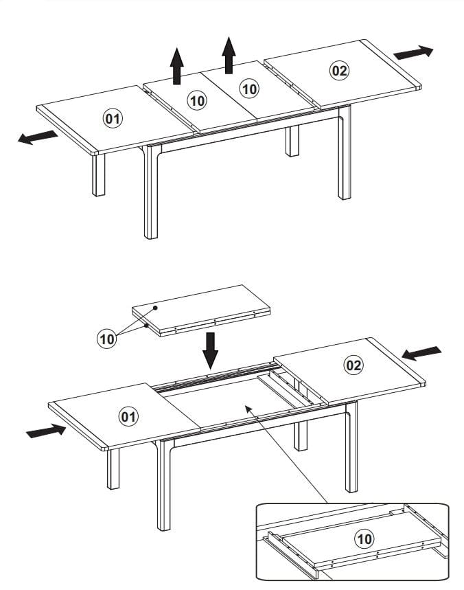 Masa extensibila din pal, furnir si lemn, Porto 40 Stejar Auriu, L160-250xl90xH76 cm (5)