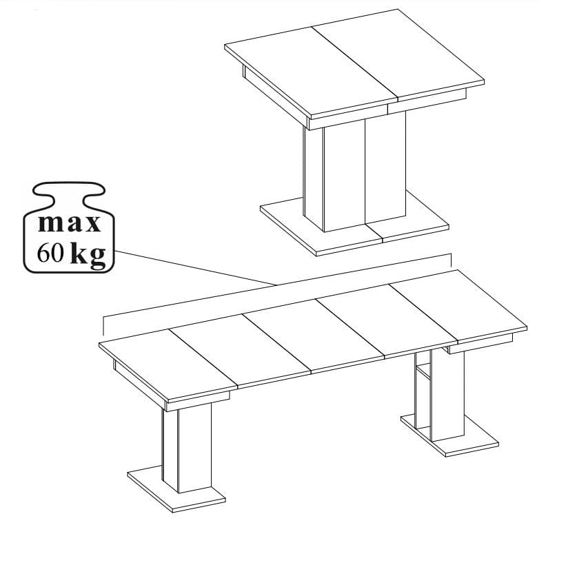 Szynaka Masa extensibila din pal Star 05 Stejar Sonoma, L85-220xl85xH77 cm