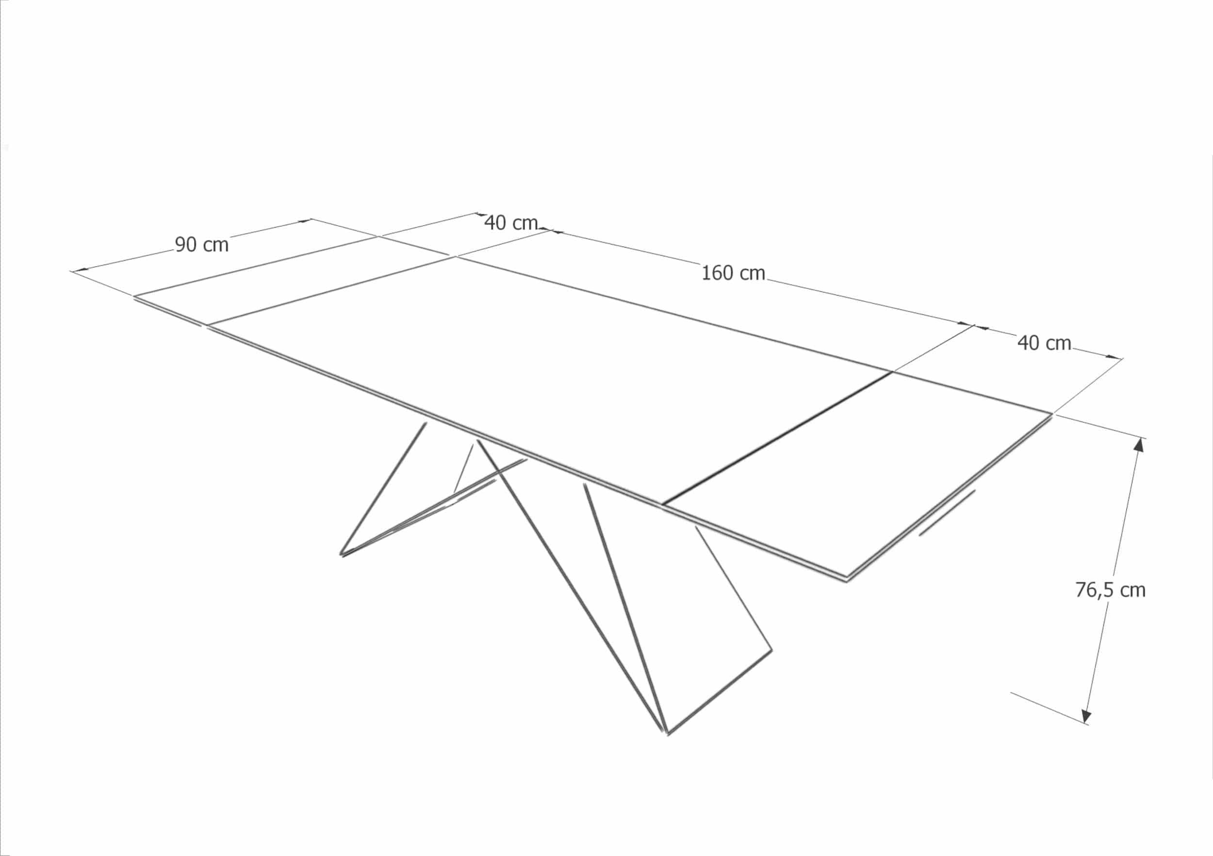 Masa extensibila din sticla si metal, Wesley II Negru, L160-240xl90xH76 cm (1)