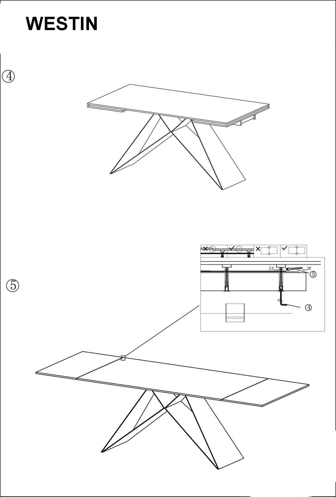 Masa extensibila din sticla si metal, Wesley II Negru, L160-240xl90xH76 cm (3)