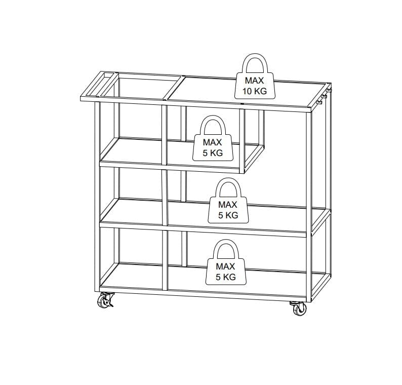 Actona Masa minibar mobila din pal si metal, Seaford II Stejar Wild / Negru, L80xl35xH75 cm