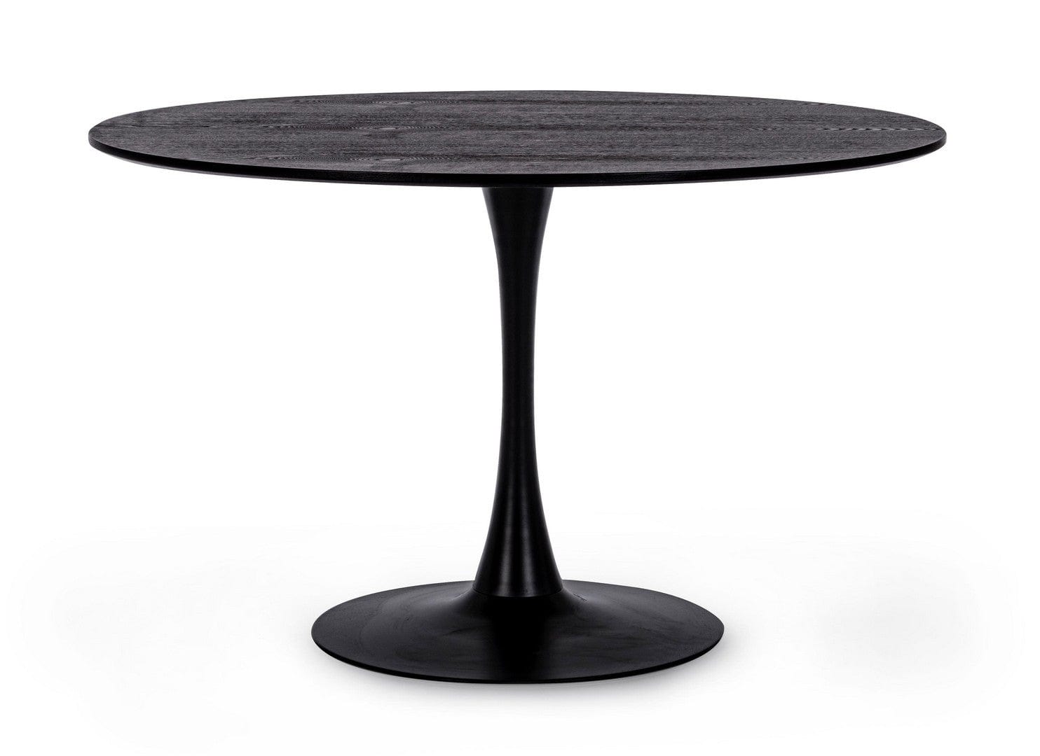 Masa rotunda din furnir, MDF si metal Bloom Large Negru, Ø120xH75 cm