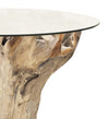 Moycor Masa rotunda din lemn si sticla, Teak Root Bleached Natural, Ø150xH78 cm