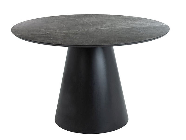 Masa rotunda din MDF, Angelie Gri Inchis / Negru, Ø120xH76 cm (5)