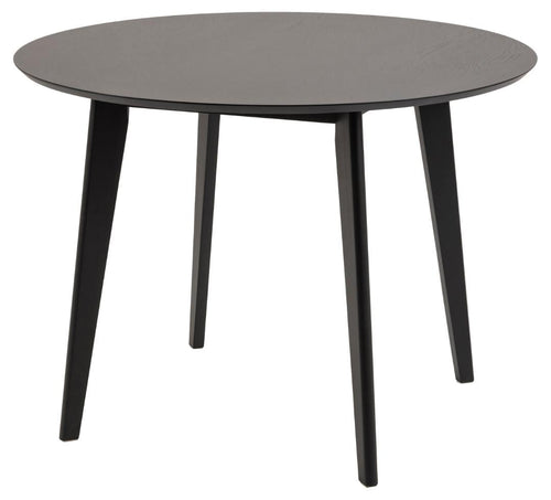 Masa rotunda din MDF, furnir si lemn, Roxby Negru, Ø105xH76 cm