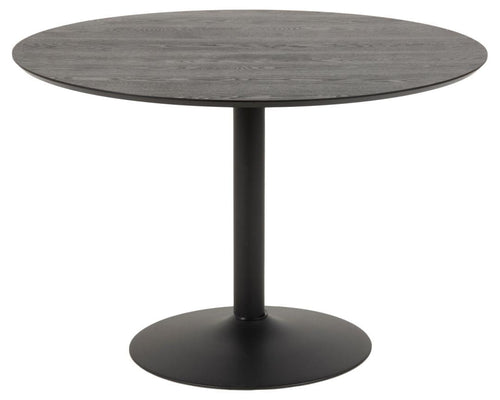 Masa rotunda din MDF, furnir si metal, Ibiza Negru, Ø110xH74 cm