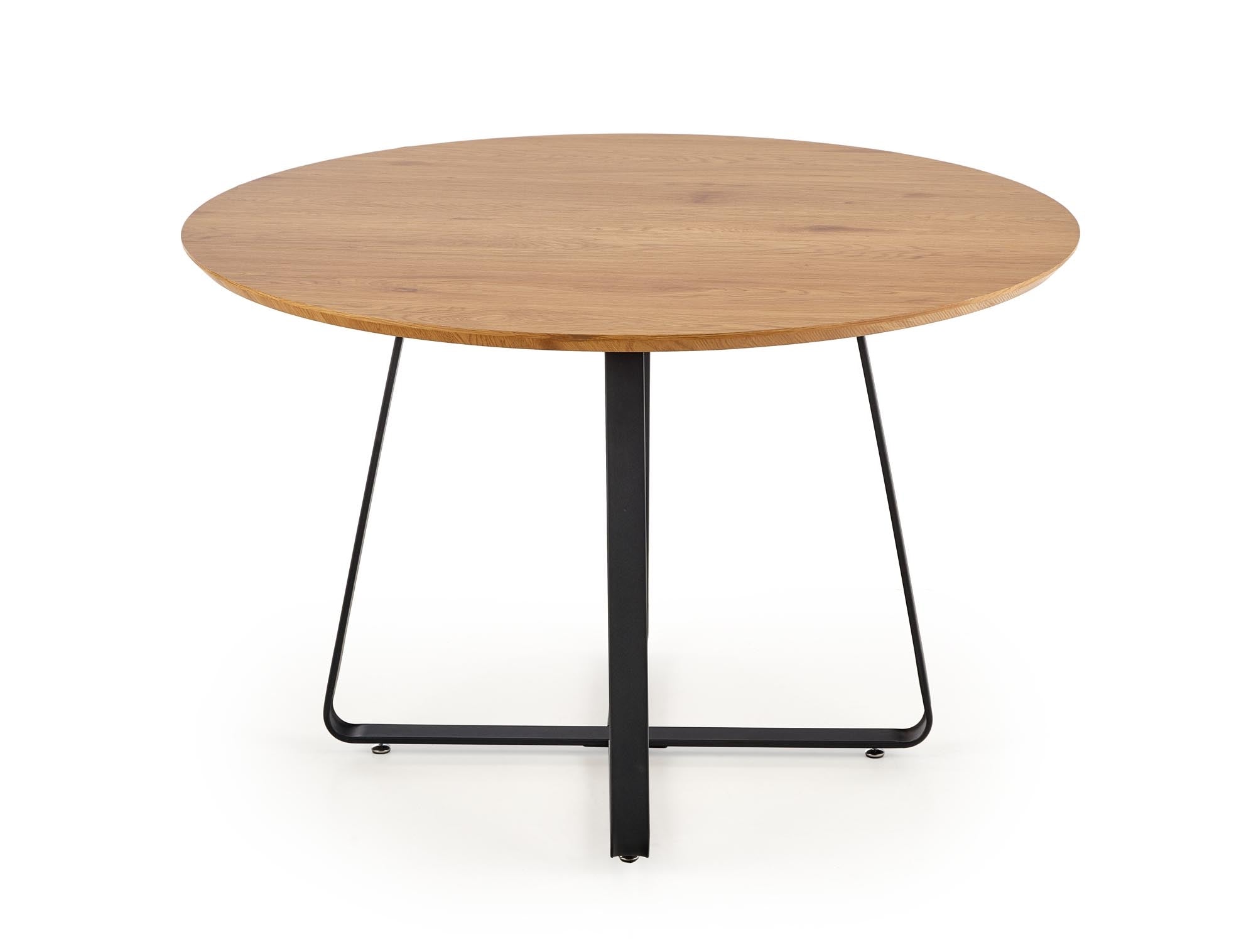 Halmar Masa rotunda din MDF, furnir si metal, Lopera II Stejar Auriu / Negru, Ø120xH78 cm