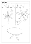 Masa rotunda din MDF, furnir si metal, Risha Stejar / Negru, Ø120xH75 cm (7)