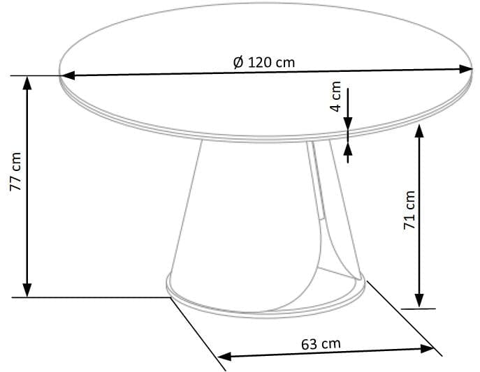 Masa rotunda din MDF, metal si piele ecologica, Remez Marmura / Gri, Ø120xH77 cm (9)