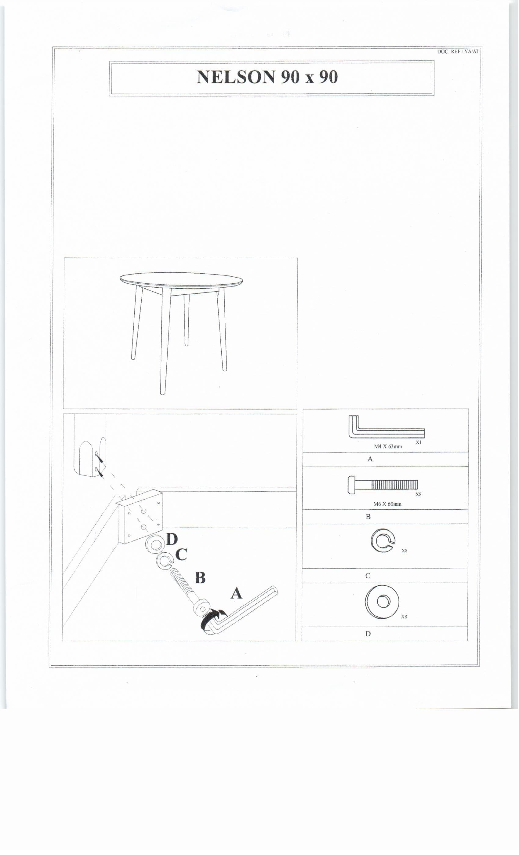 Masa rotunda din MDF si furnir, Nellia Stejar Honey, Ø90xH75 cm (3)