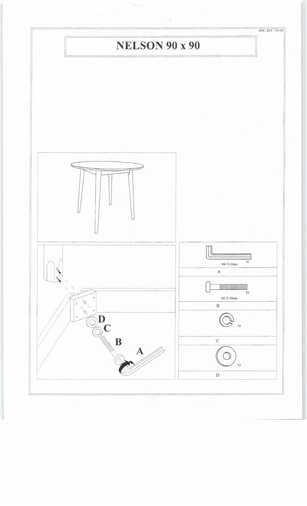 Masa rotunda din MDF si furnir, Nellia Stejar Honey, Ø90xH75 cm (3)