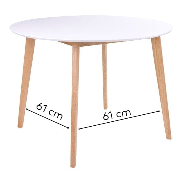 Signal Masa rotunda din MDF si lemn Mosley II Alb / Stejar, Ø100xH75 cm