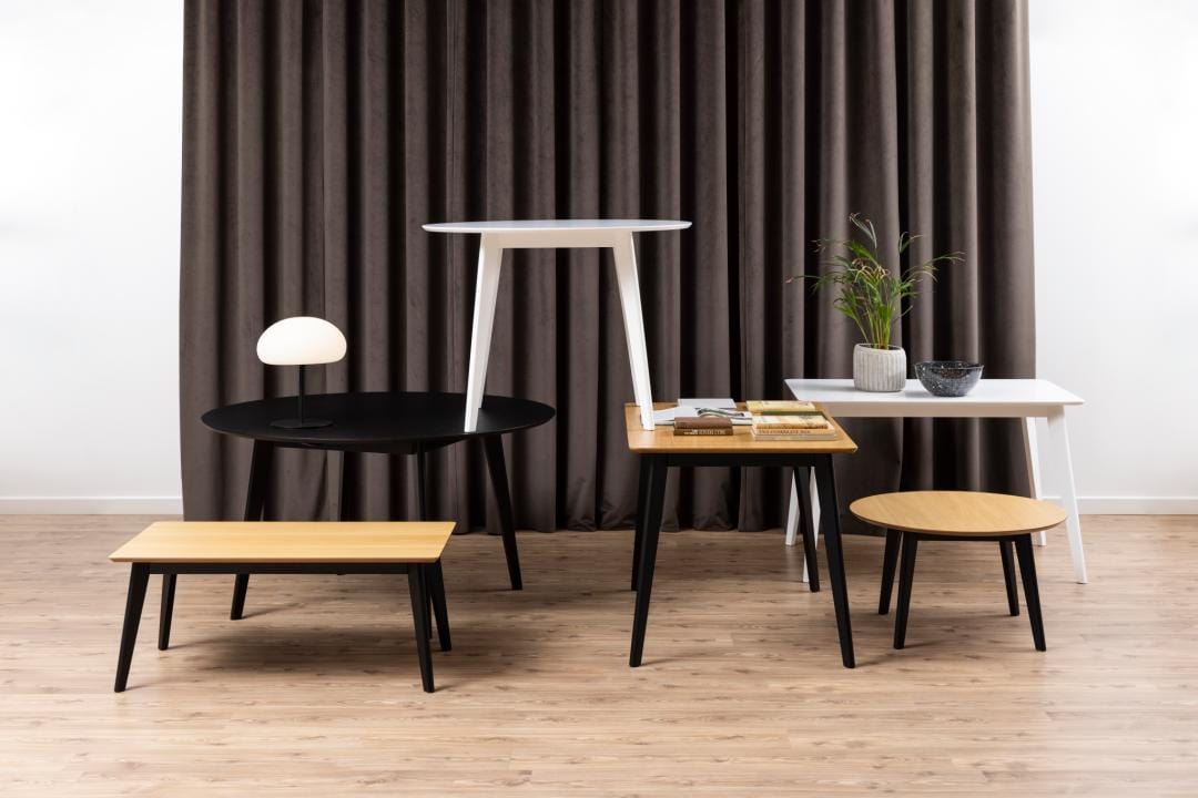 Masa rotunda din MDF si lemn, Roxby Alb, Ø105xH76 cm (7)