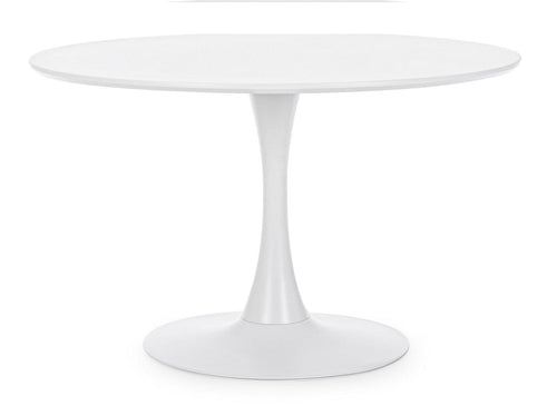 Bizzotto Masa rotunda din MDF si metal Bloom Large Alb, Ø120xH75 cm