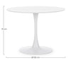 Masa rotunda din MDF si metal Bloom Small  Alb, Ø100xH75 cm (3)