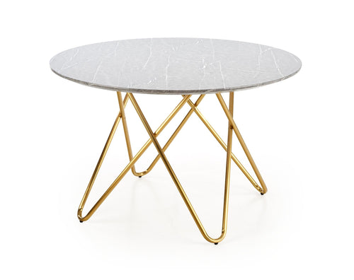 Halmar Masa rotunda din MDF si metal Bonita Gri / Auriu, Ø120xH76 cm