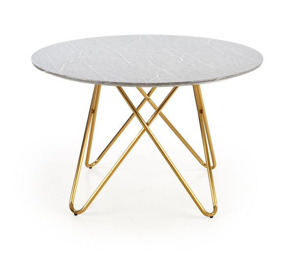 Masa rotunda din MDF si metal Bonita Gri / Auriu, Ø120xH76 cm (2)