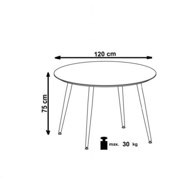 Masa rotunda din MDF si metal Ember Negru / Auriu, Ø120xH75 cm (13)