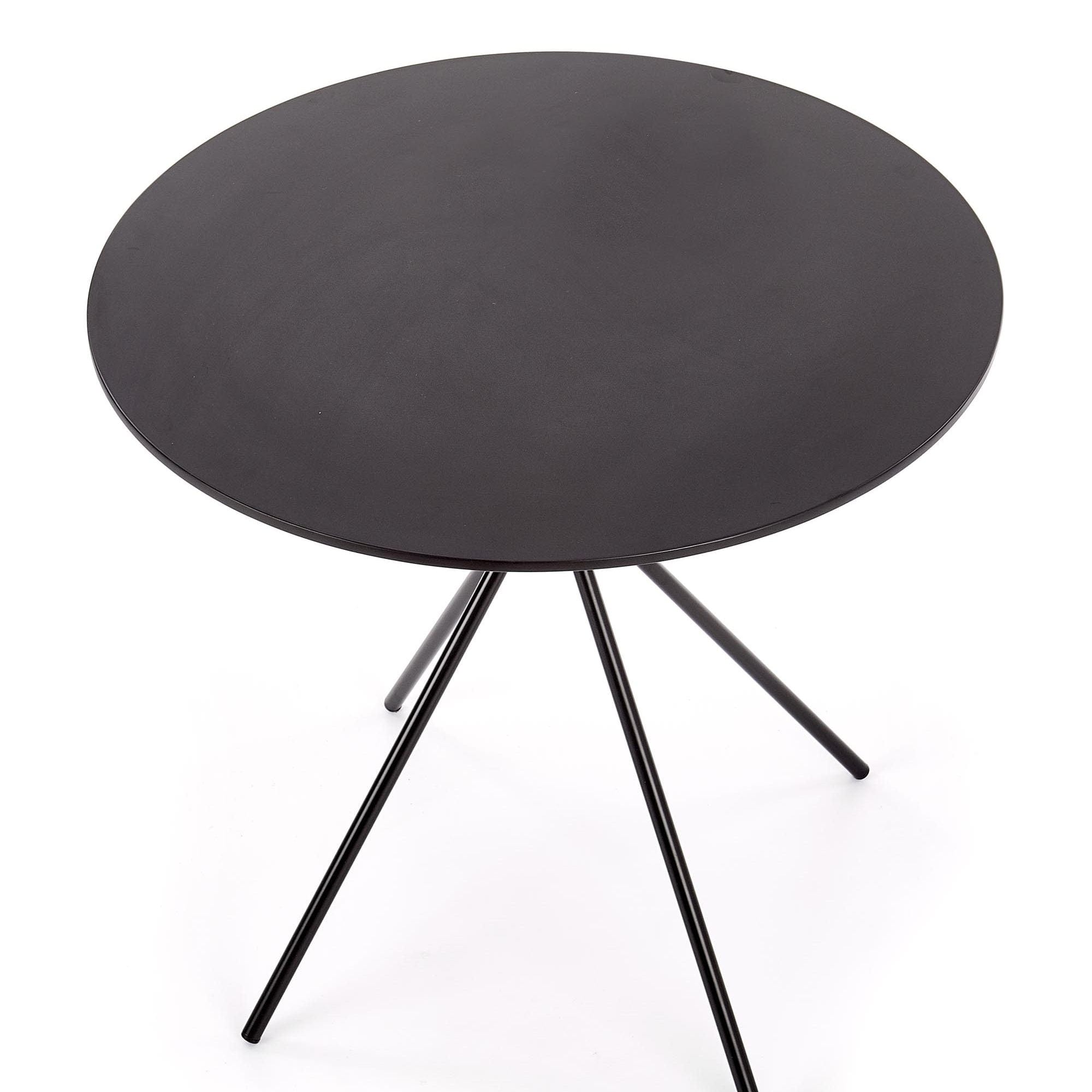 Masa rotunda din MDF si metal, Fronti Negru, Ø80xH75 cm (5)