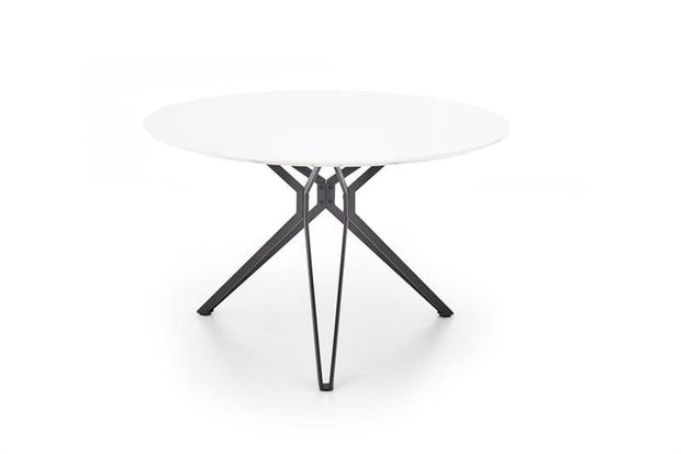 Masa rotunda din MDF si metal, Pisces Alb / Negru, Ø120xH76 cm