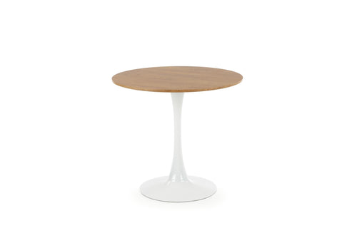 Halmar Masa rotunda din MDF si metal, Stephan Stejar Auriu / Alb, Ø80xH73 cm