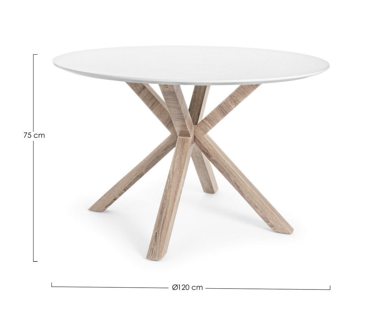 Masa rotunda din MDF Star Kenya Alb / Natural, Ø120xH75 cm (1)