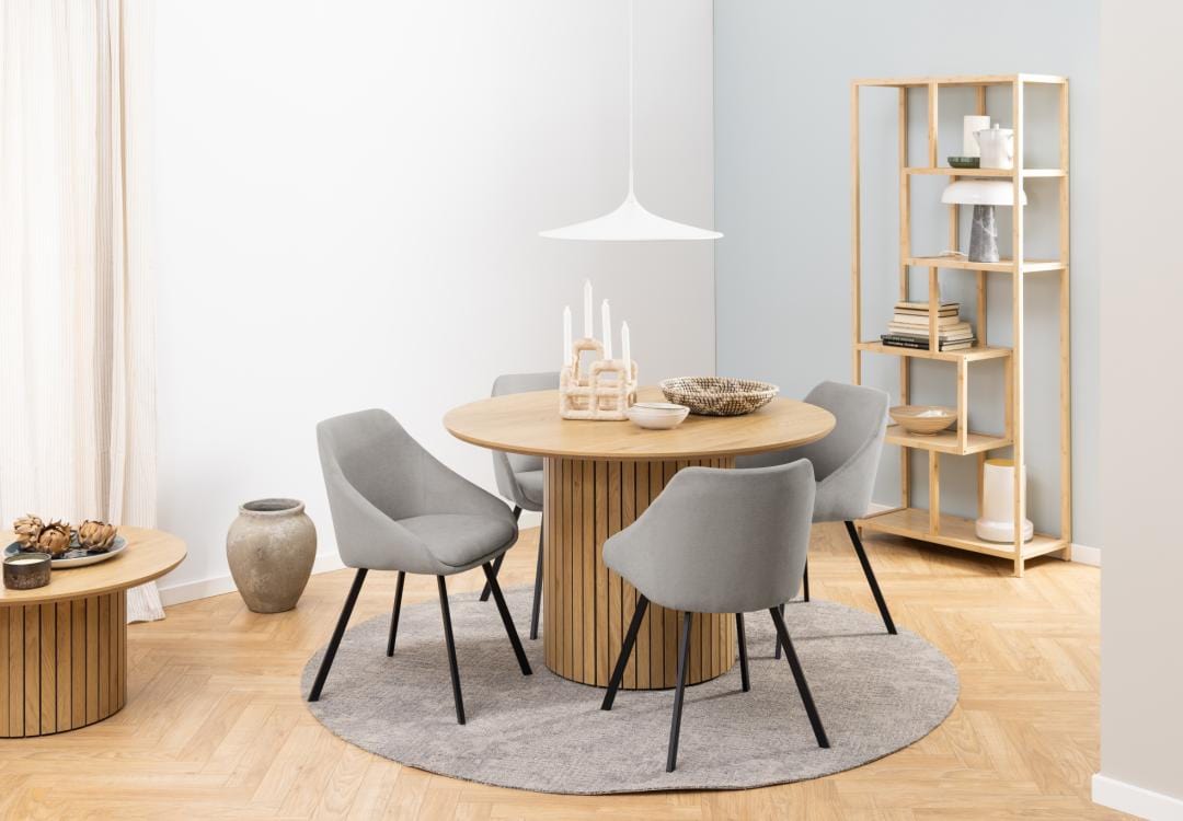 Masa rotunda din MDF, Yale Stejar, Ø120xH75 cm (5)