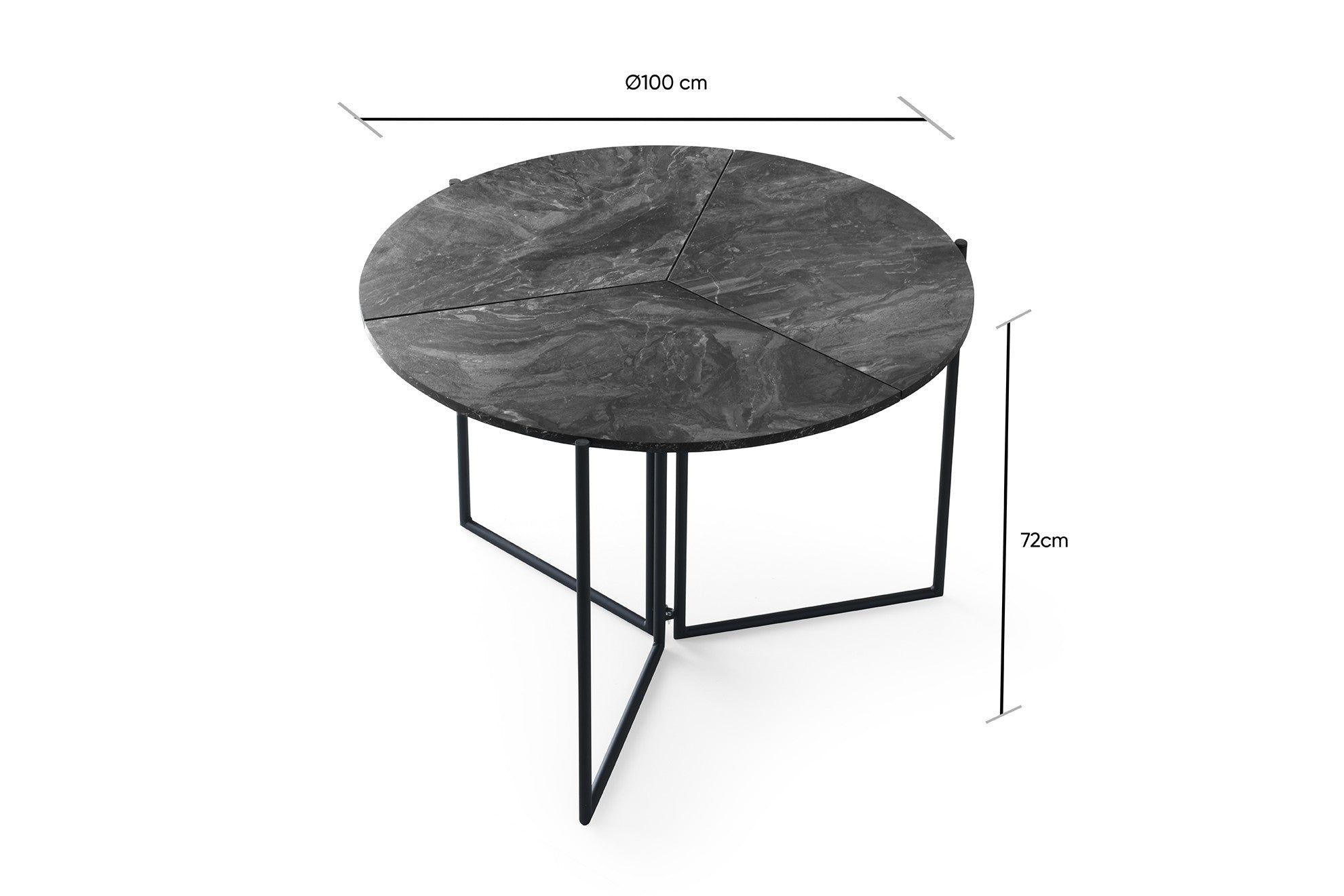 Asir Masa rotunda din pal si metal, Yopro 1202 Antracit / Negru, Ø100xH72 cm