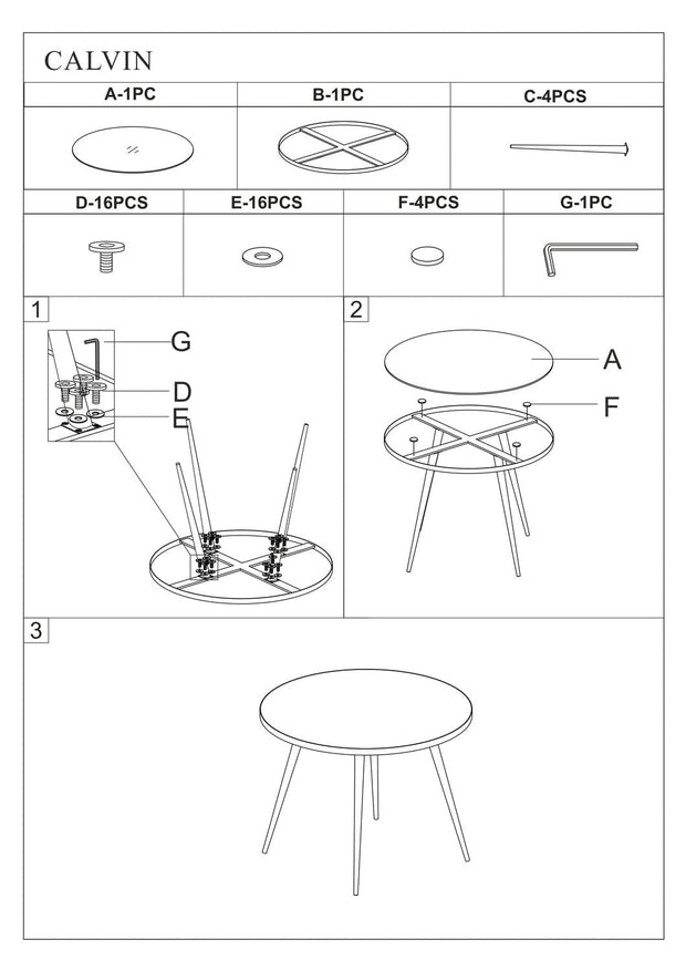 Masa rotunda din sticla si metal, Caitlyn Negru / Auriu, Ø100xH75 cm (7)