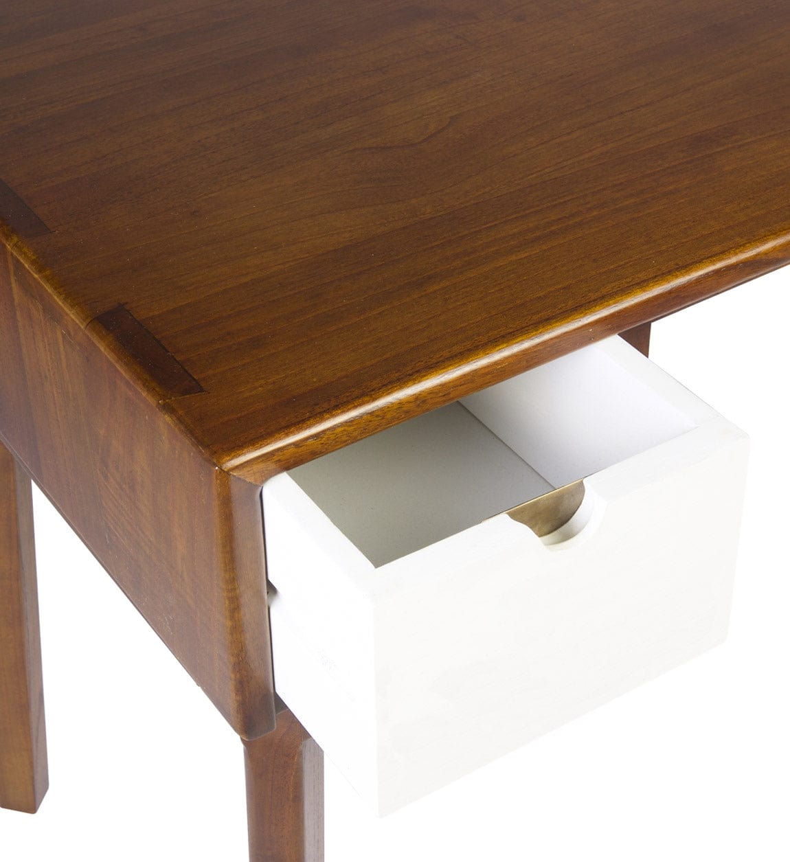 Masa de birou din lemn, cu 2 sertare, Artic Nuc / Alb, L120xl55xH76 cm (5)