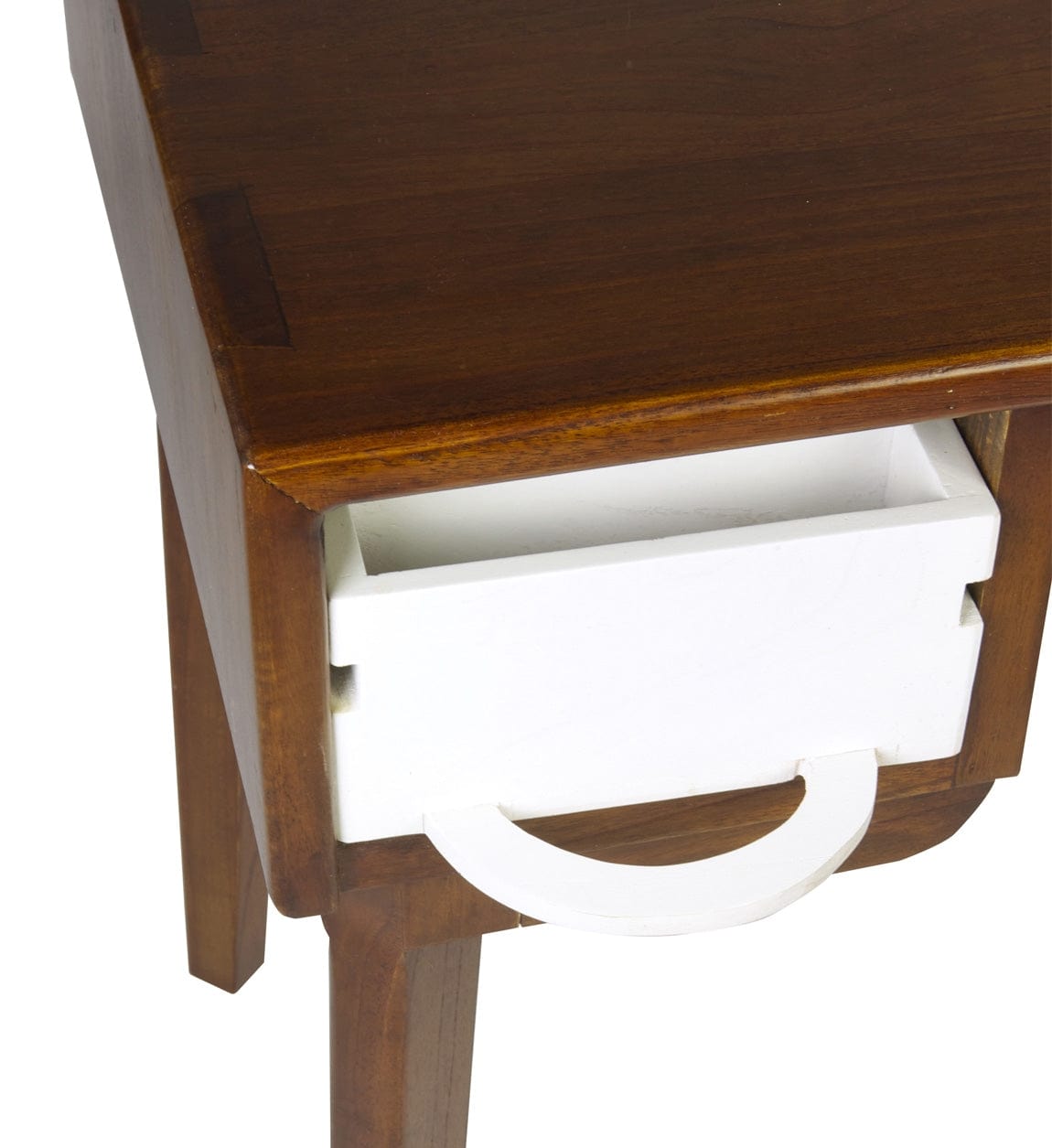 Masa de birou din lemn, cu 2 sertare, Artic Nuc / Alb, L120xl55xH76 cm (6)