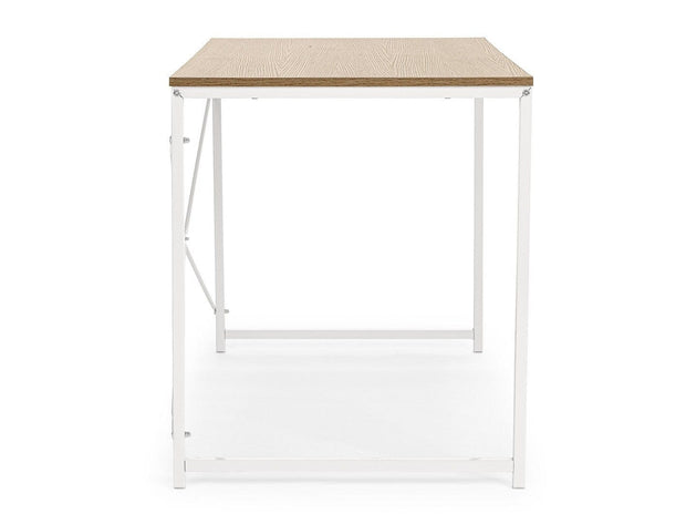 Masa de birou din pal si metal Elettra Natural / Alb, L120xl60xH70 cm (3)