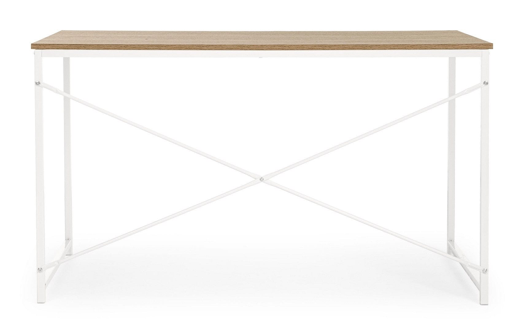 Masa de birou din pal si metal Elettra Natural / Alb, L120xl60xH70 cm (2)