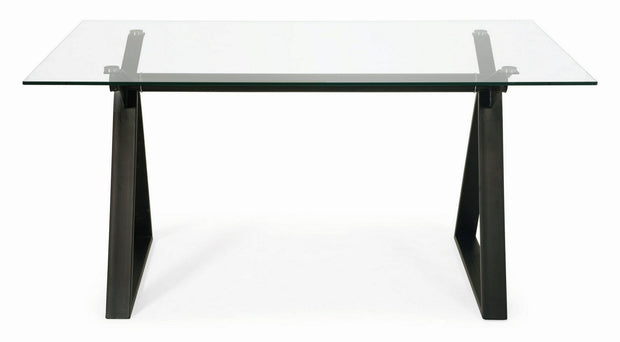 Masa de birou din sticla si metal Job Transparent / Negru, L150xl90xH75 cm (5)