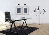 Masa de birou din sticla si metal Job Transparent / Negru, L150xl90xH75 cm (2)