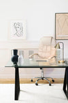 Masa de birou din sticla si metal Job Transparent / Negru, L150xl90xH75 cm (4)