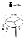 Masa de cafea din MDF si lemn, Zura Gri, Ø50xh45 cm (6)