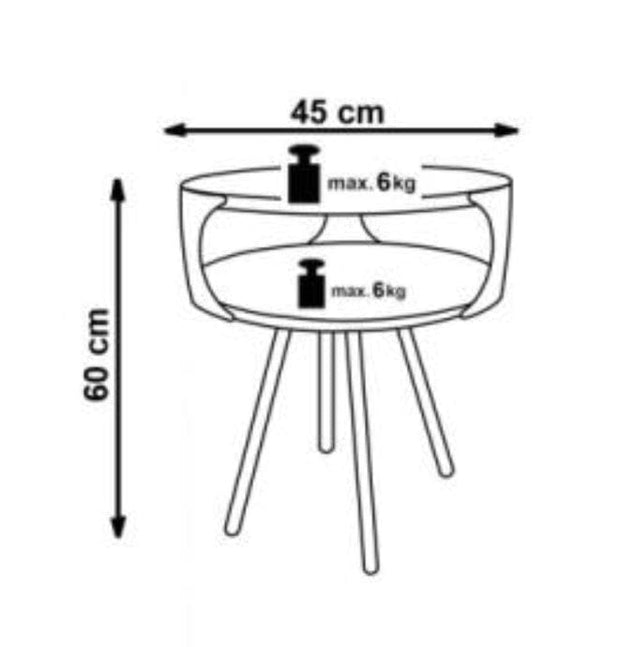 Masa de cafea din MDF si metal, Kirkley Stejar Sonoma Inchis / Negru, Ø45xh60 cm (1)