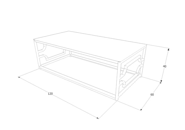 Masa de cafea din sticla si metal, Venturo A Transparent / Crom, L120xl60xH40 cm (1)