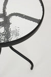 Masa de gradina / terasa din sticla si metal, Ripley Transparent / Negru, Ø60xH70 cm (1)